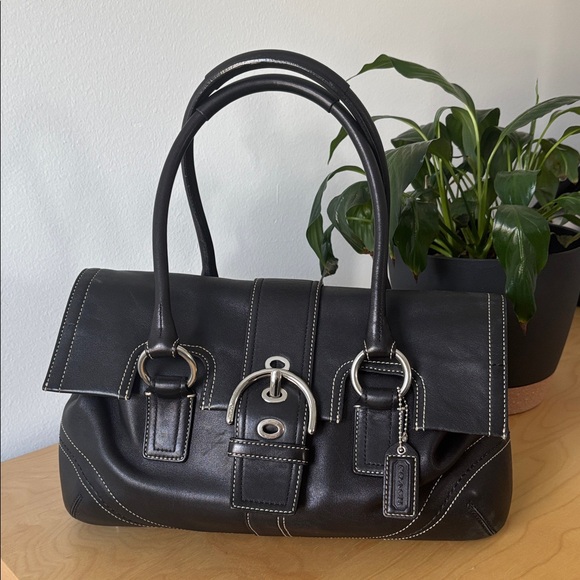 Coach Soho Hampton Leather Shoulder Bag Satchel in Black F10913 - Picture 13 of 14